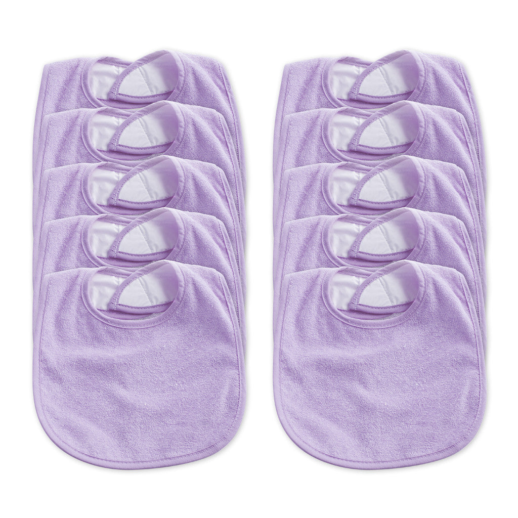 Velcro Bib Pack of 10 - Purple