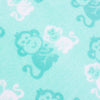 Coral Fleece Cot Blanket - Green Monkey