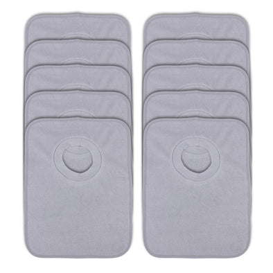 Rib Bib Pack of 10 - Grey