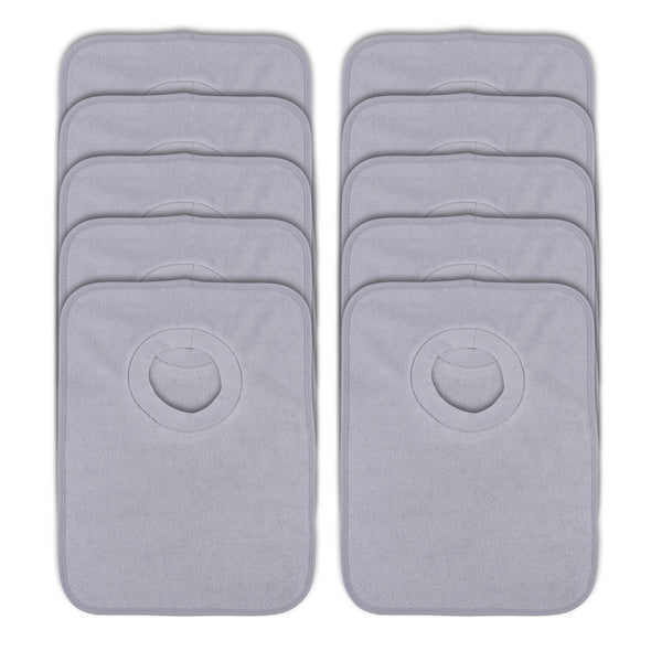 Rib Bib Pack of 10 - Grey