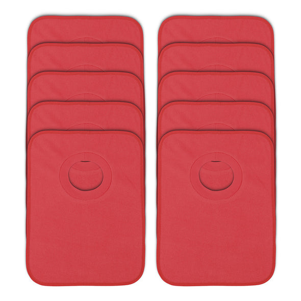 Rib Bib Pack of 10 - Red