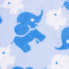 Coral Fleece Cot Blanket - Blue Elephant