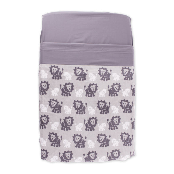 Coral Fleece Cot Blanket - Lion Grey