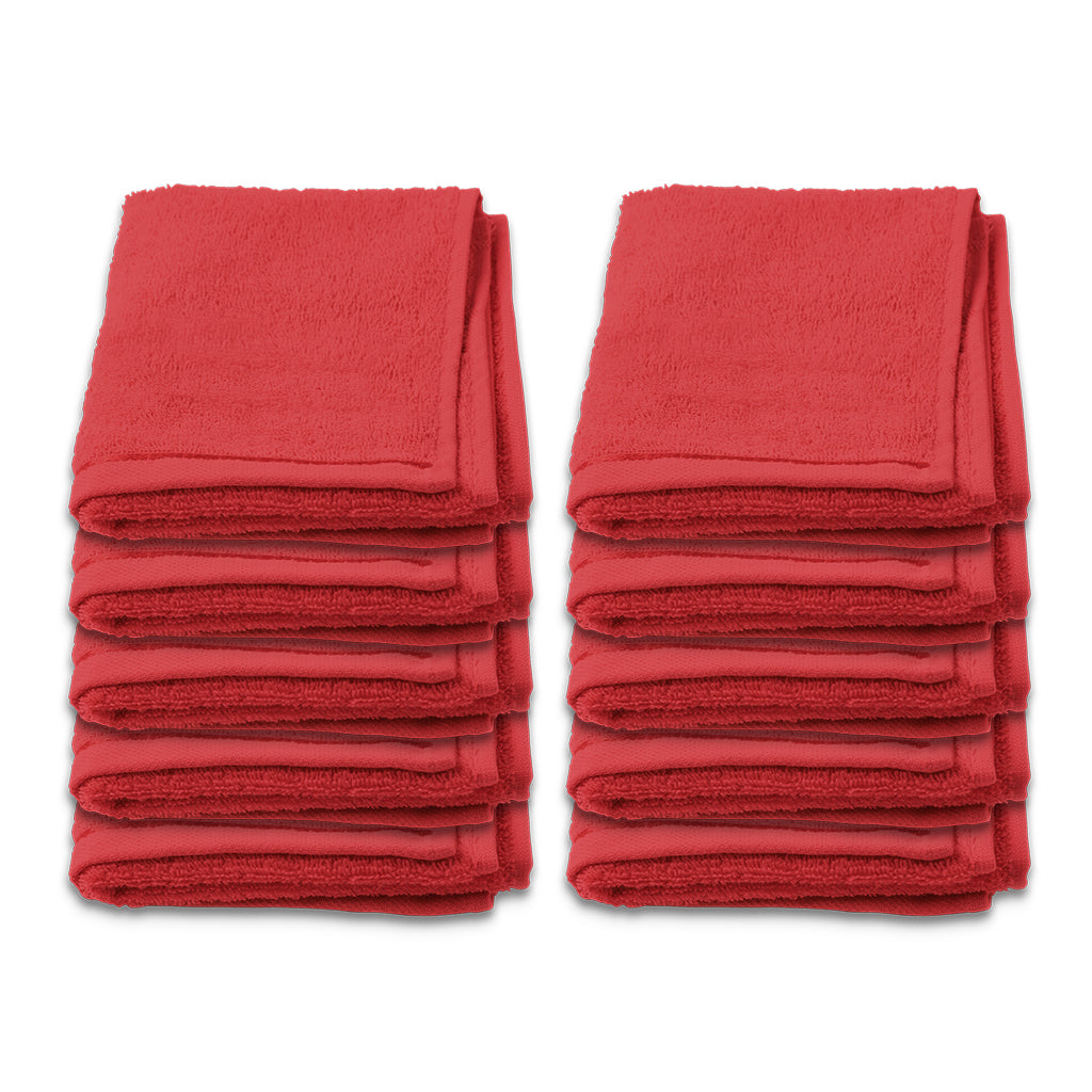 Face Washer Pack of 10 - Red