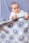 Coral Fleece Cot Blanket - Lion Grey