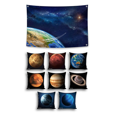 Space Planets Theme Set with Cushions - Inserts included