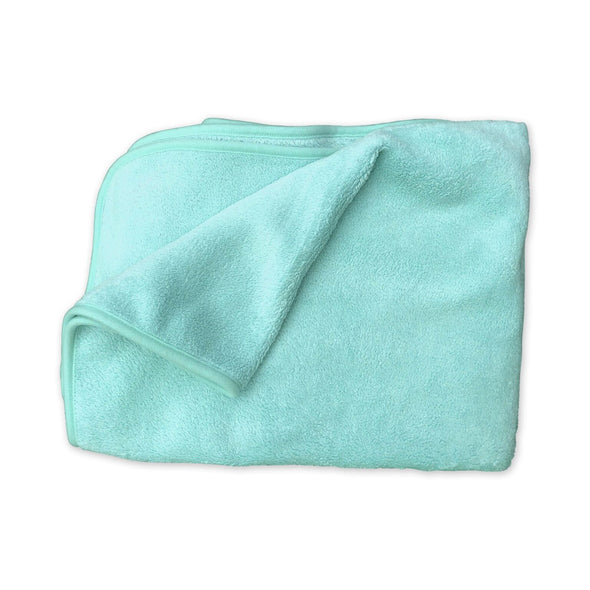 Coral Fleece Cot Blanket - Plain Green